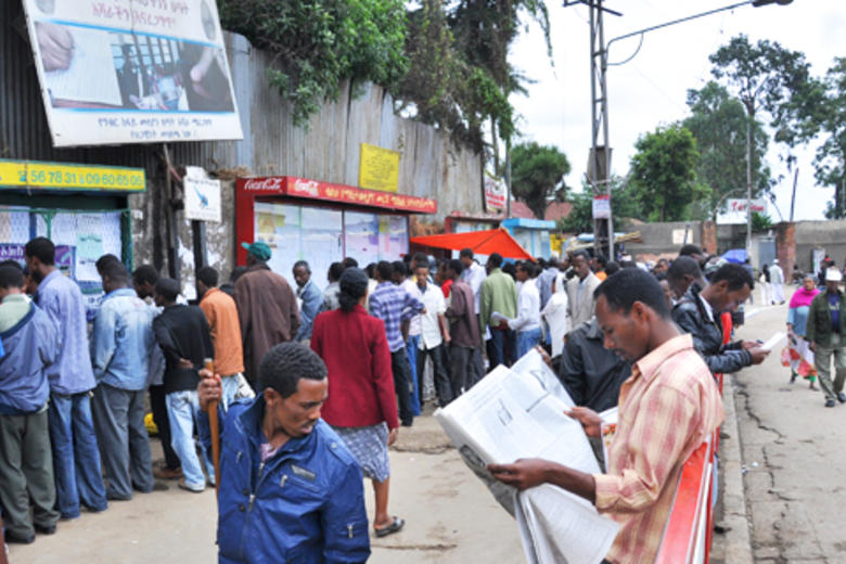 People looking for work in Addis Ababa