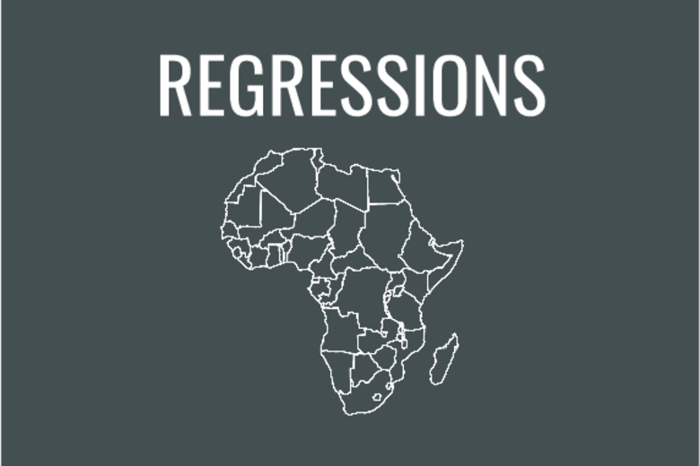 Regressions graphic with map of Africa