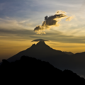 Photograph of Mount Mikeno in Virunga National Park at dusk