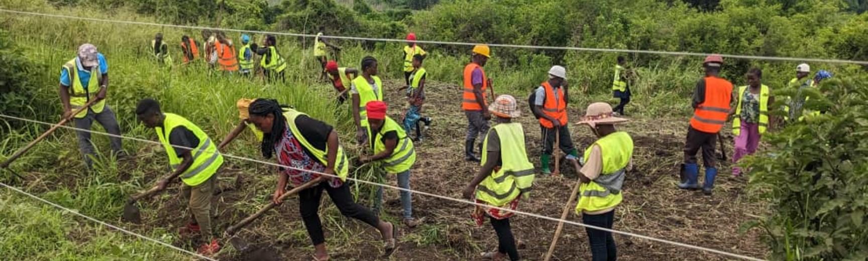 People take part in an intervention in the Virunga National Park in the Democratic Republic of the Congo