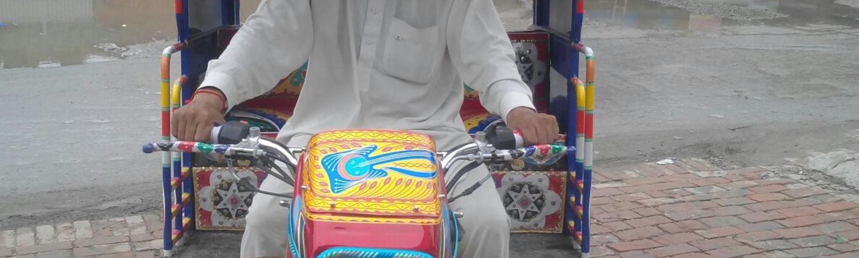 Man in Rickshaw in Lahore