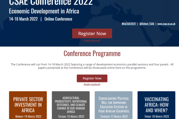 CSAE Conference 2022 programme SCREENSHOT