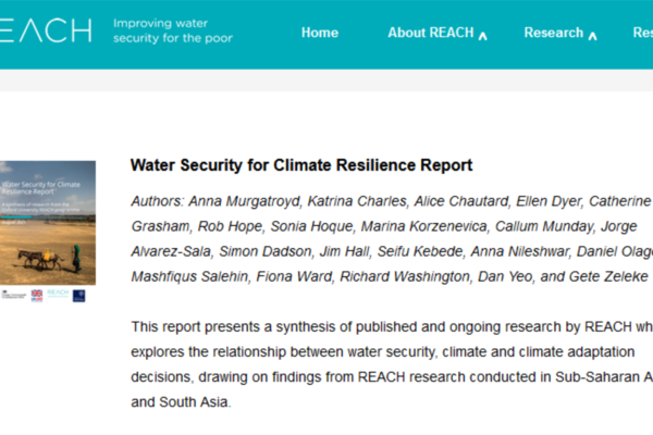 Screenshot of water security report webpage
