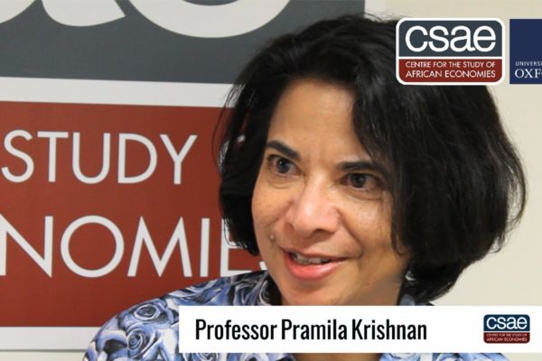 Pramila Krishnan discussing impact at the CSAE