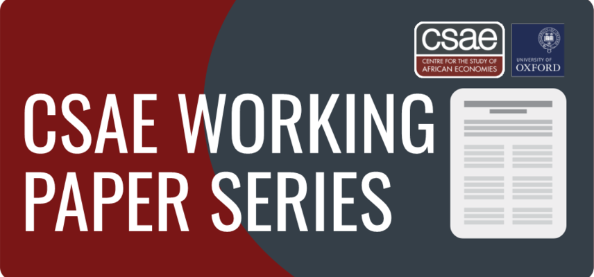 CSAE Working Papers Series Graphic with logo and notepad image