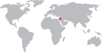 World map with red dot on Jordan