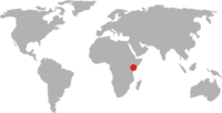 World map pointing to Kenya