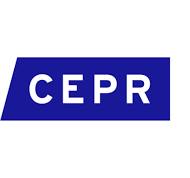 CEPR logo with letter over blue shape
