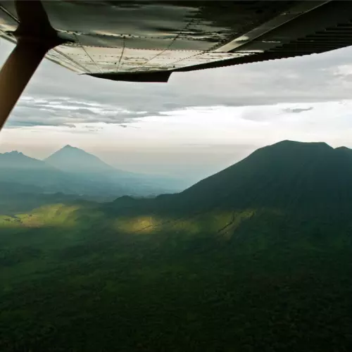 Mountains in Virunga National Park taken from a plane