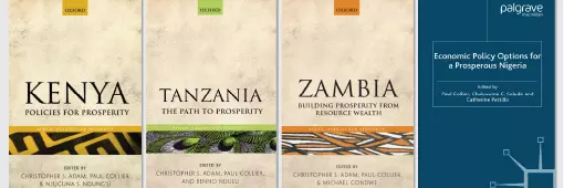 Front cover of four books on Kenya, Tanzania, Zambia and Nigeria