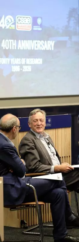 Stefan Dercon, Jan Willem Gunning and David Bevan discuss the CSAE at the 40th anniversary event in 2026