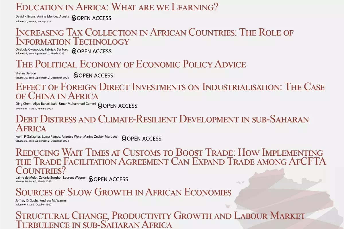 List of articles most downloaded online from the Journal of African Economies in 2025