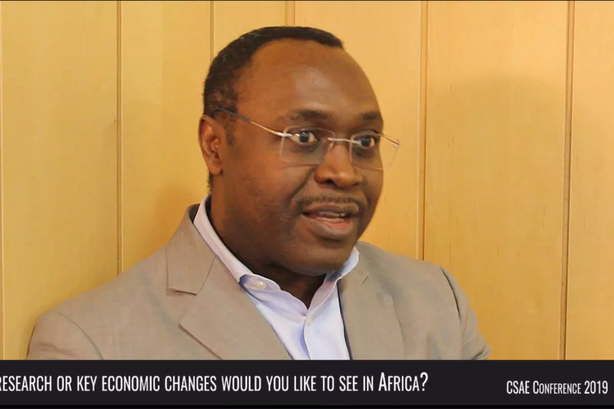 Albert Zeufack speaks at the CSAE Conference 2019