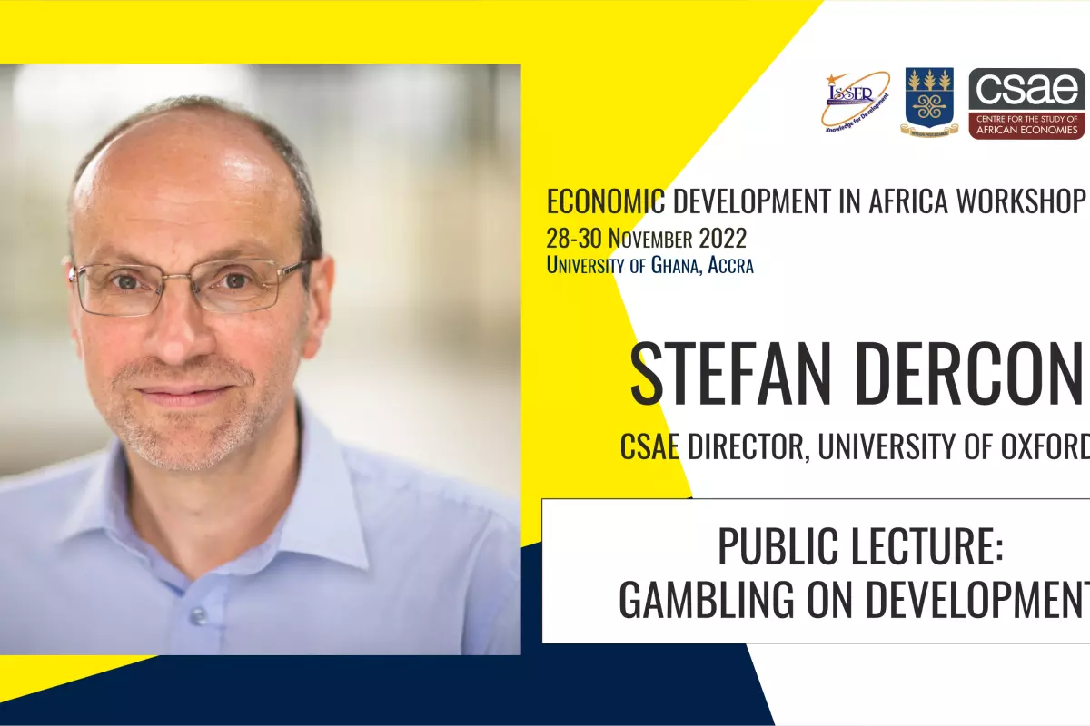 Stefan Dercon lecture on Gambling on Development promotional image (photo of Stefan Dercon)