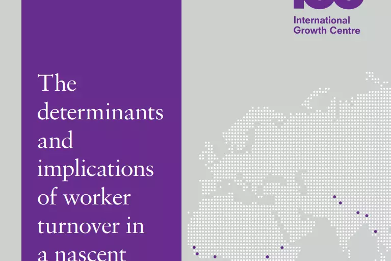 Screenshot of IGC working paper The determinants and implications of worker turnover in a nascent industry