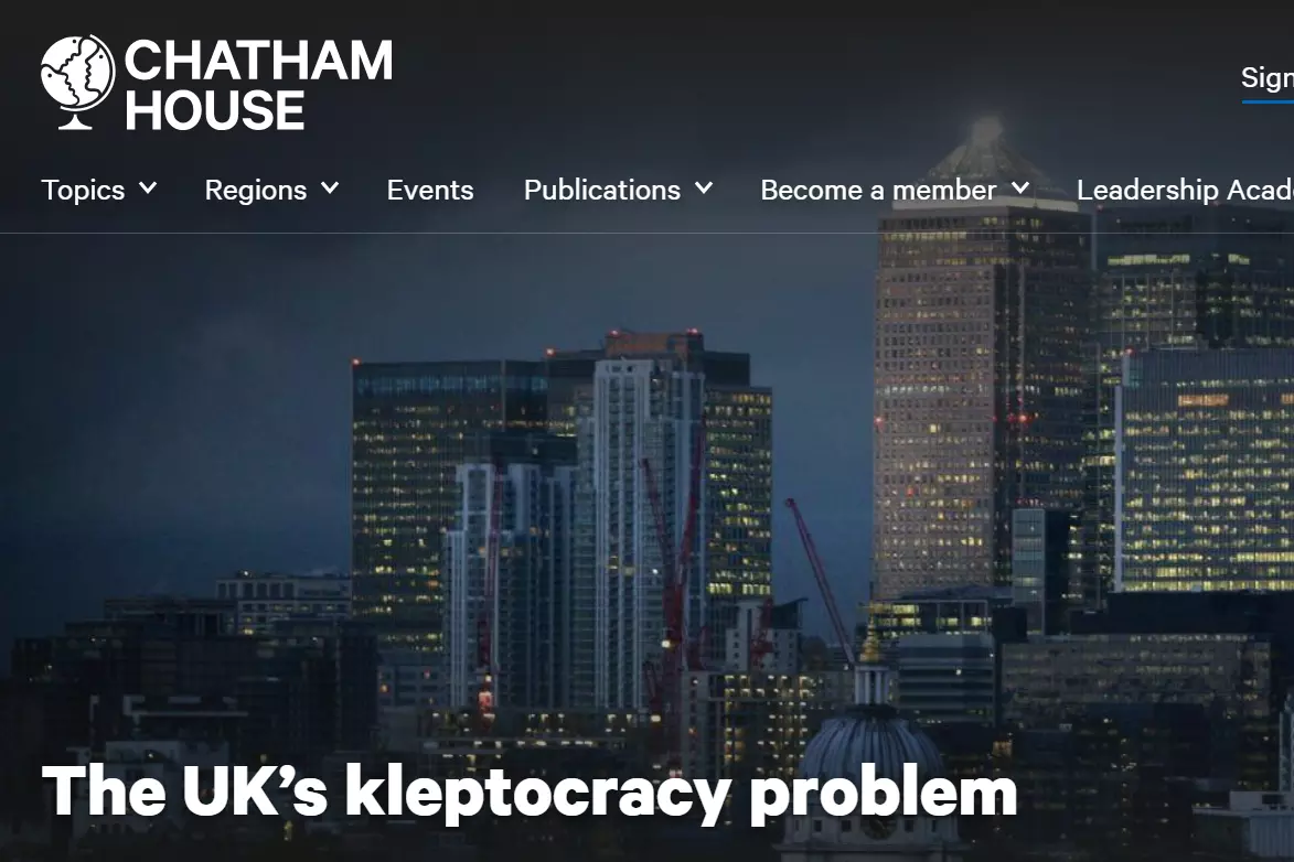 The UK's kleptocracy problem screenshot with high rise buildings