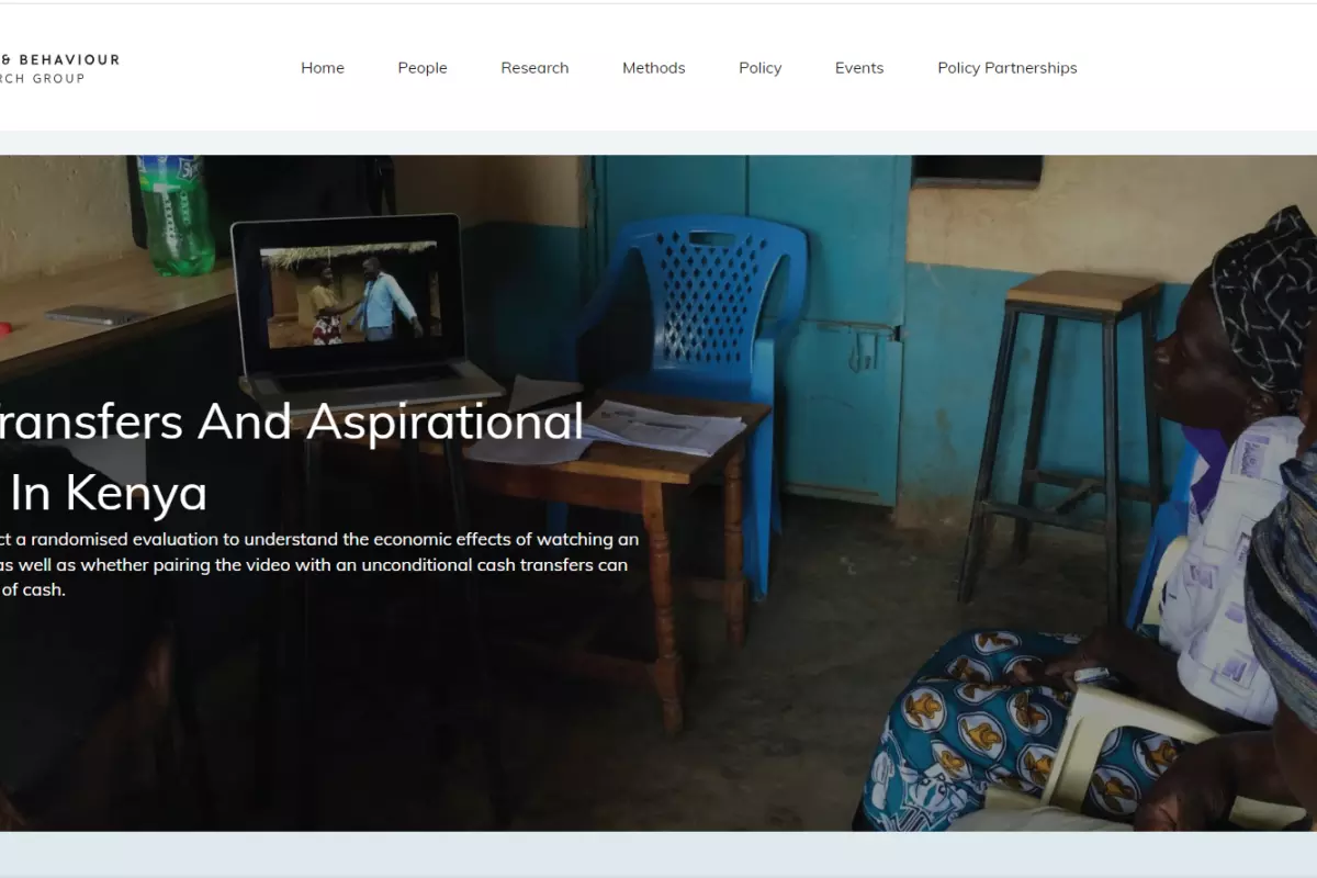 Screenshot from Aspirations MBRG project page