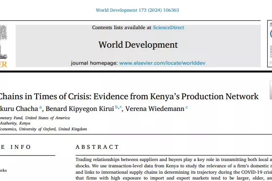 Screenshot of Supply Chains paper in World Development Journal