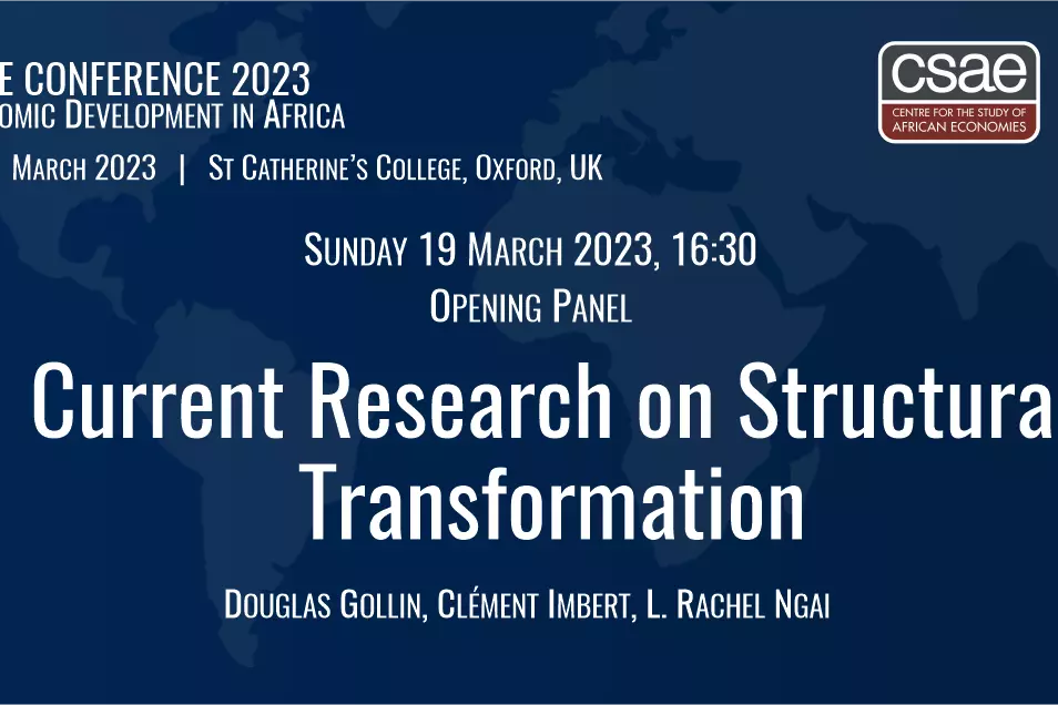 Graphic for opening panel at CSAE Conference 2023